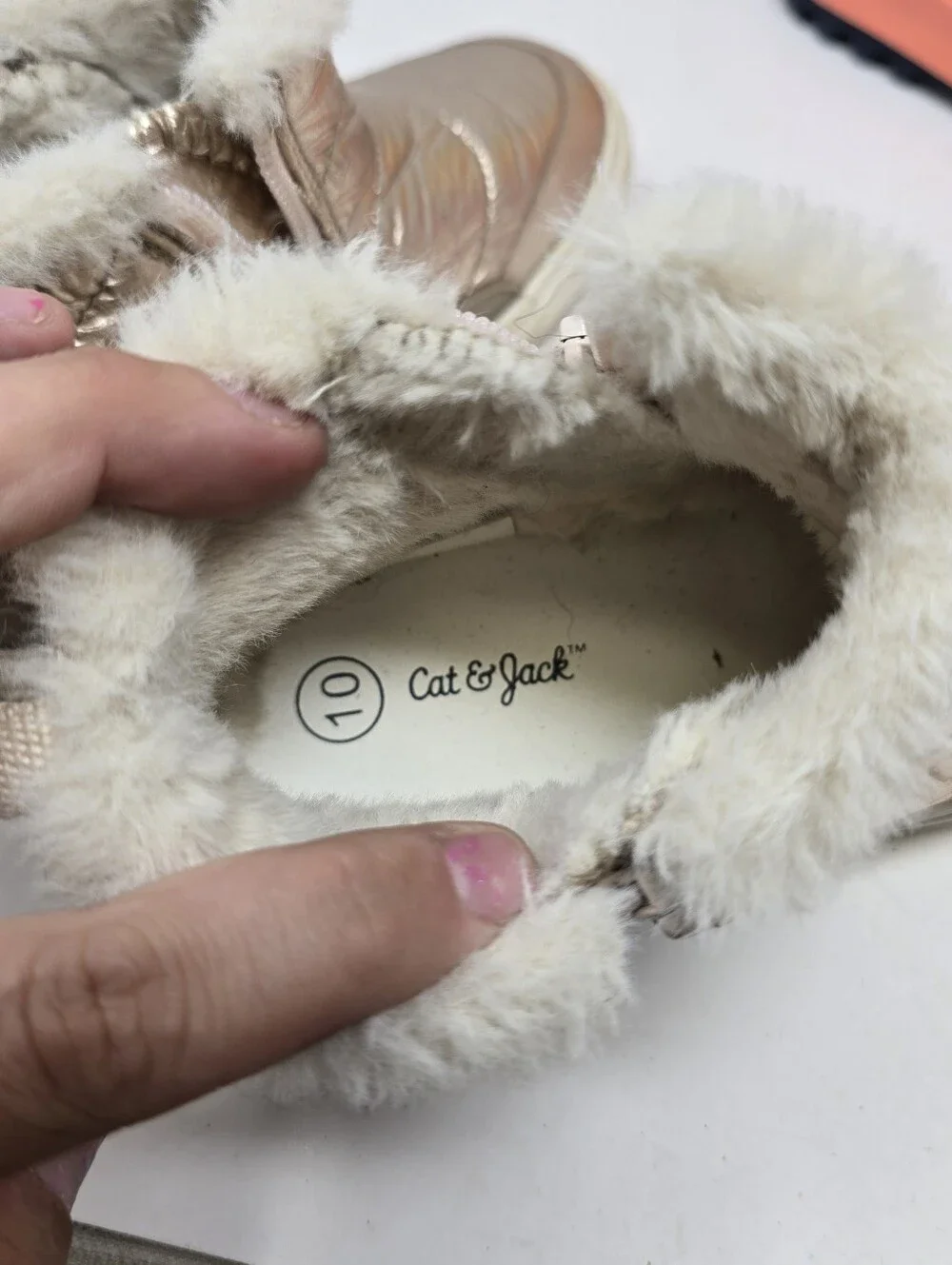 Cat & Jack Girls Size 10 Shoe Lot Bundle Fuzzy Slippers Ankle Rain Boots Pink